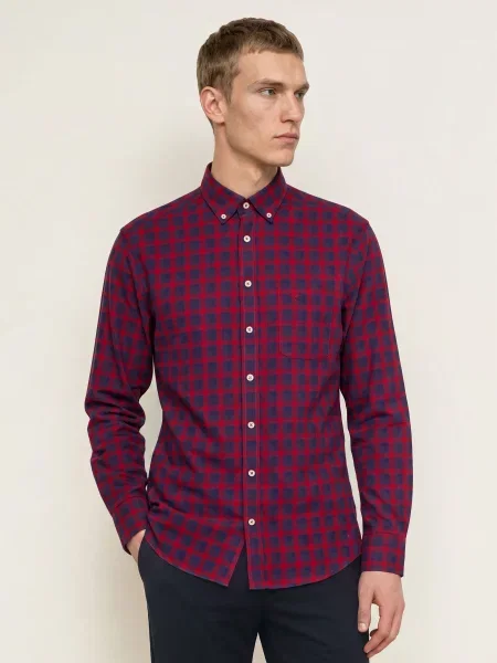 Fynch-Hatton Košile Slim Fit tmavě / tmavě modrá červená