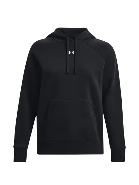 Hanorac cu glugă Under Armour din fleece cu autograf negru