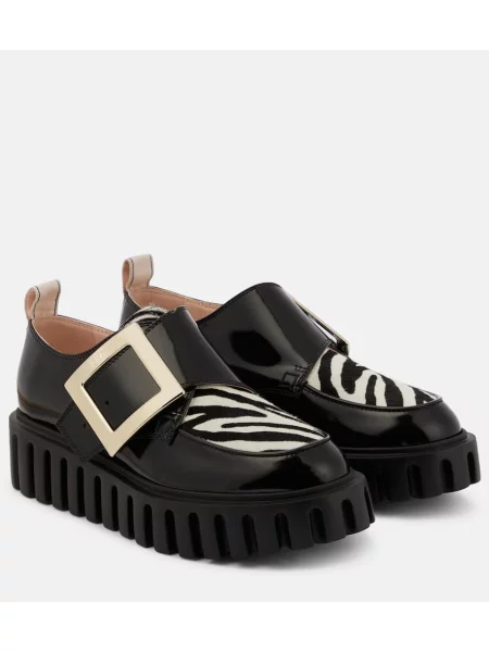 Pantofi loafer Roger Vivier din piele cu platformă de lac