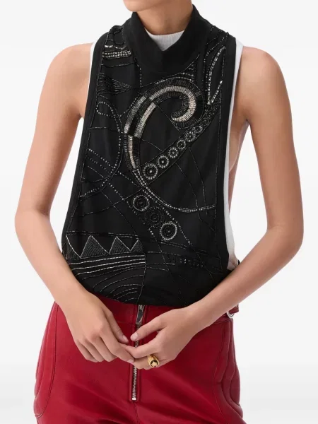 Top Versace din jerseu negru