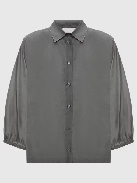 Блуза із шовком з ланцюжком моніль Peserico зелена