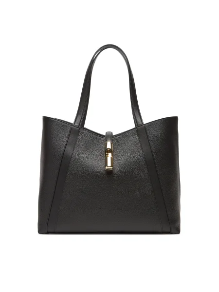 Кожена чанта Furla черно