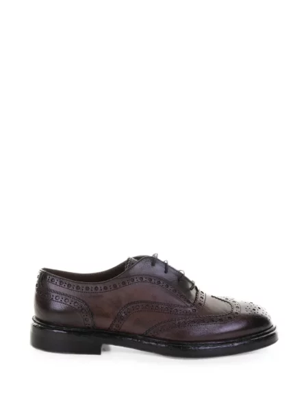 Brogues Franco Fedele din țesătură twill maro