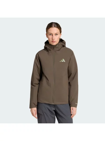Zateplená bunda skapucí Terrex Multi Essentials CLIMAPROOF olivový