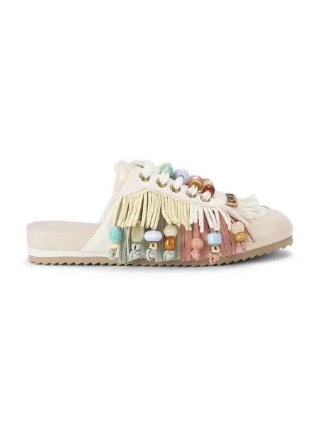 Kurt Geiger London șalpi mocasini pentru femei din piele Islington P Fringe Mule alb