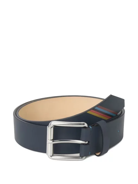Curea Paul Smith din piele cu dungi albastru