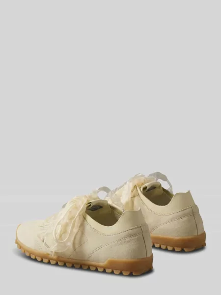 Sneakersy ze skóry welurowej z dwoma sznurowadłami Ck Calvin Klein żółte