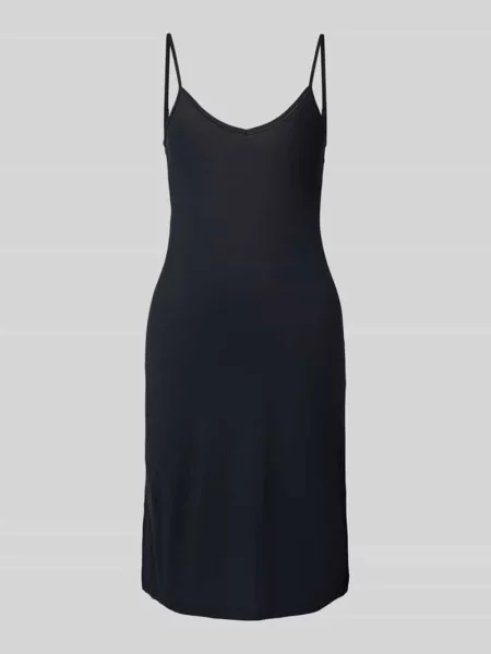 Halka z zaokrąglonym dekoltem w serek Hanro czarna