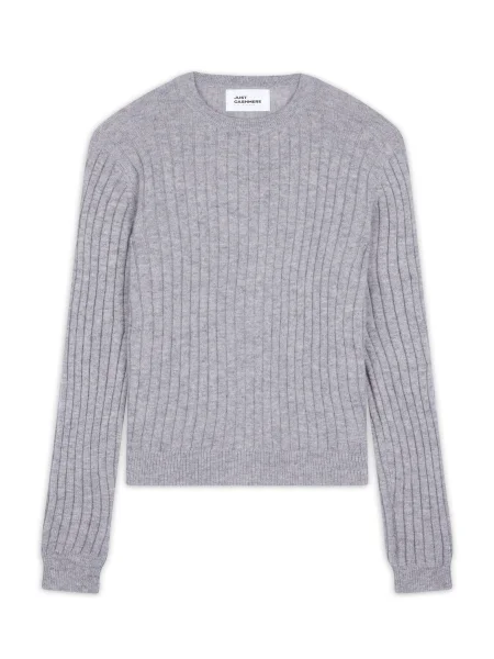 JUST CASHMERE Pulover Avana pegasto siva
