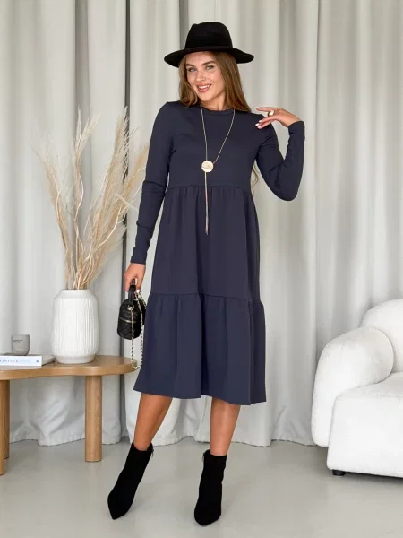 Сукня міді Merlini бавовна/поліестер сірий