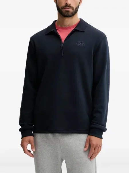 Pulover Ea7 Emporio Armani de jumătate de fermoar albastru