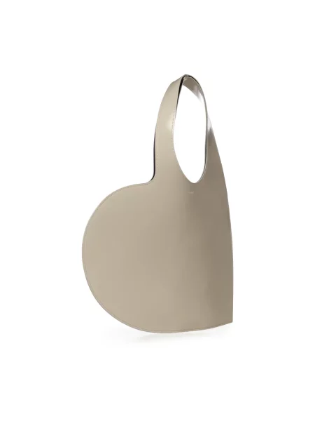 Torebka bagietka Coperni skórzana w serca beżowa