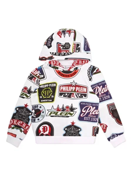 Bluza z kapturem dziecięca Philipp Plein biała