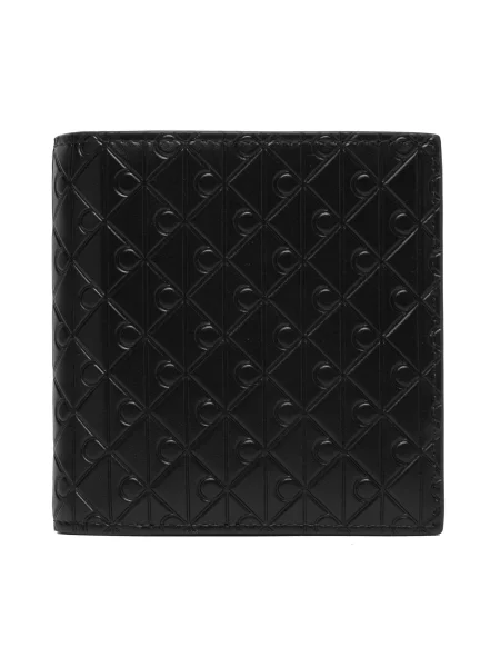Pénztárca Calvin Klein Embossed Emblem Trifold fekete