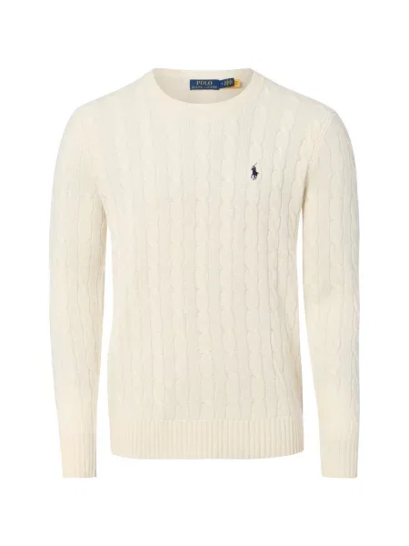 Sweter Polo Ralph Lauren z kaszmiru z długim rękawem biały