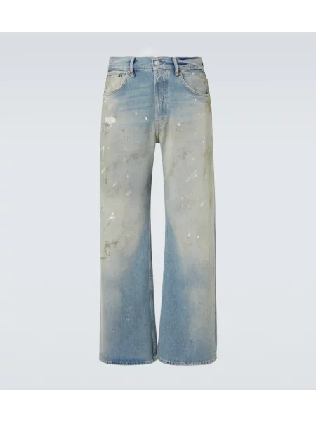 Blugi Acne Studios cu talie înaltă cu imagine albastru