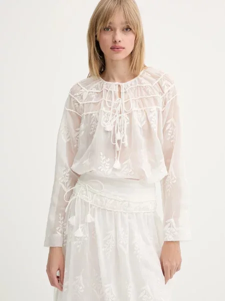 MUNTHE bluză UZZA cu imprimeu alb