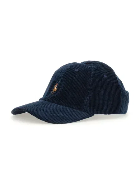 Czapka z daszkiem Polo Ralph Lauren sztruksowa niebieska