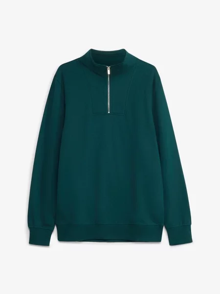 Bluza ze stójką z czystej bawełny organicznej zielona