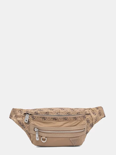 Torbica za okoli pasu Guess BERLIN bež