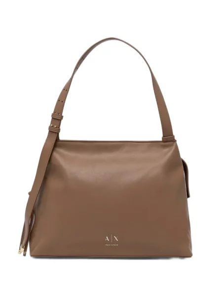 Geantă shopper Armani Exchange cu cataramă cu bretele cu autograf