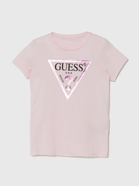 Guess Majica Regular Fit roza