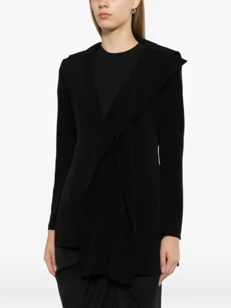 Geacă Yohji Yamamoto asimetrică drapată negru