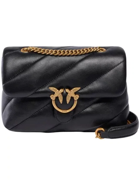 Pinko De piele geantă pe umăr Love Puff Mini Small B. negru