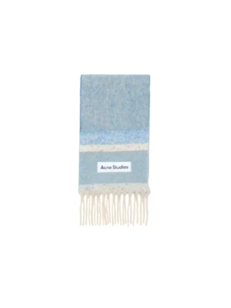 Szal Acne Studios wełniana niebieska