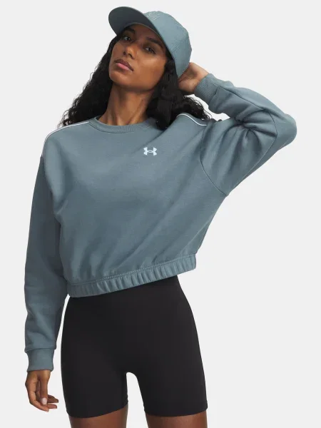 Hanorac crewneck Under Armour din fleece negru