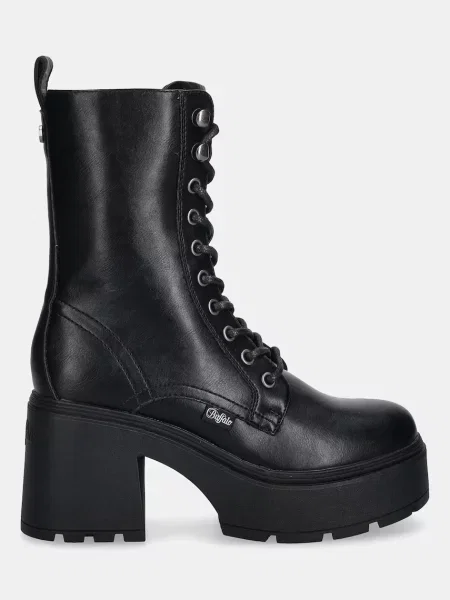 Черевики Buffalo Mila Lace Up Mid блок чорний
