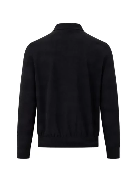 Tricou polo Boss de lână negru