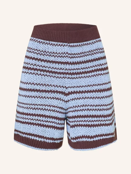 Marc O'polo Denim Pletené Kraťasy tmavě hnědá / tmavě modrá