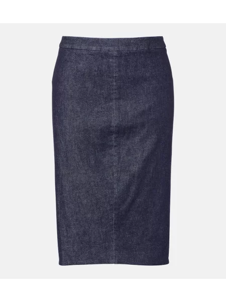 Spódnica jeansowa Tom Ford z wysoką talią niebieska