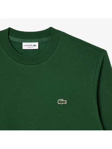 Lacoste Bluza Z Organicznej Bawełny Szczotkowanej zielona