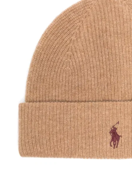 Вълнена карирана шапка Polo Ralph Lauren закърпени черно