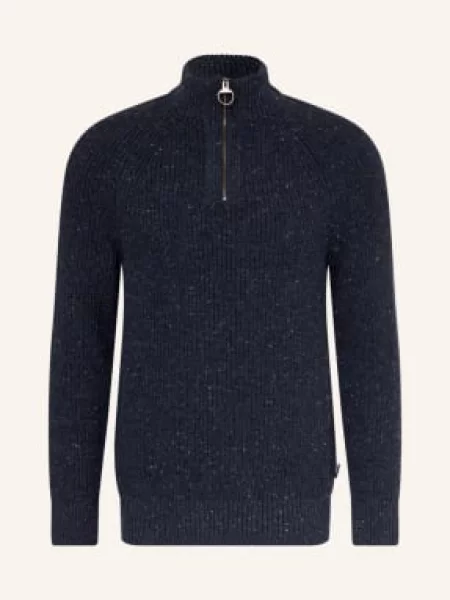 Barbour Sweter Z Golfem blau granatowy