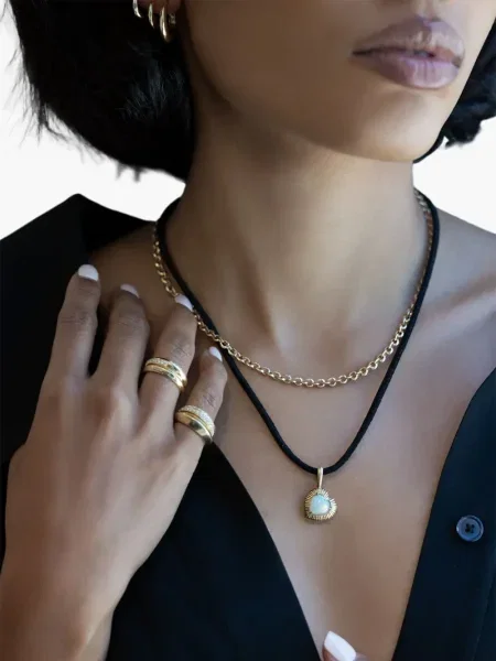 Μενταγιόν Lizzie Mandler Fine Jewelry με μοτίβο καρδιά κίτρινο