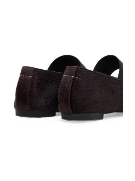 Balerinki Mm6 Maison Margiela skórzane brązowe