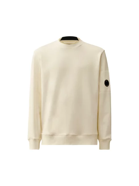 Lniana bluza polarowa C.p. Company z dekoltem w kształcie litery U casual biała