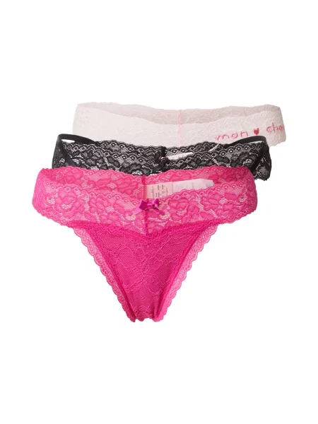 Hunkemöller Tanga roz / roz deschis negru