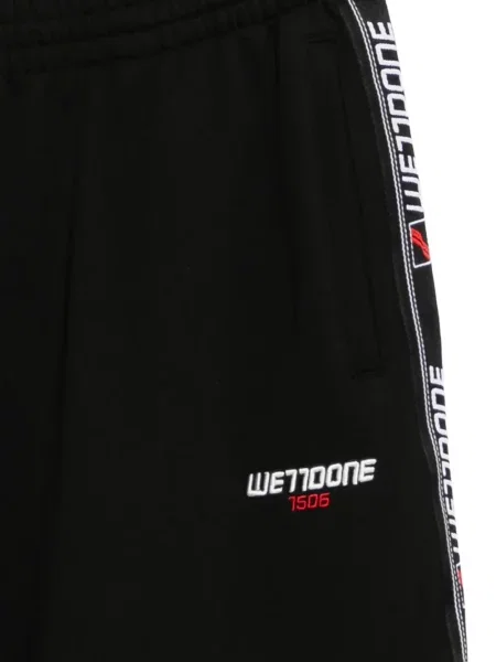 Pantaloni We11done cu autograf negru
