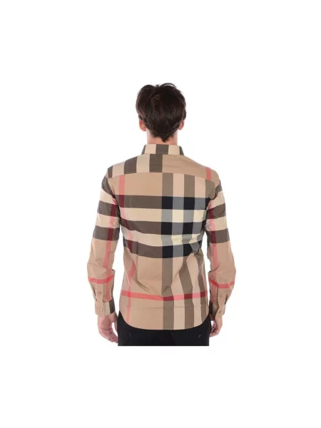 Koszula Burberry w kratę beżowa