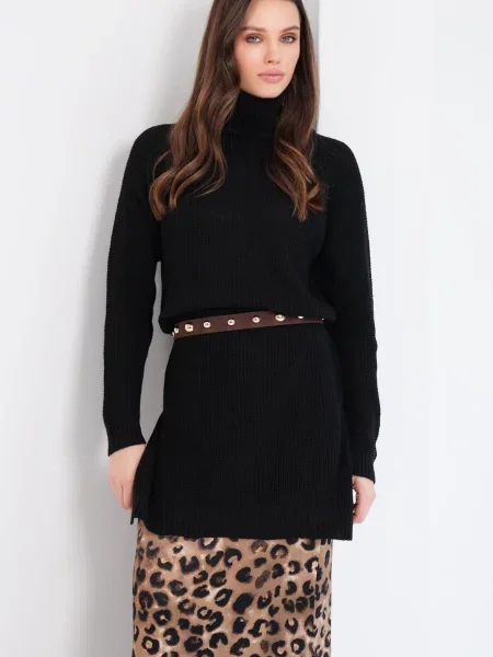 Trend Alaçatı Stili Pulover negru