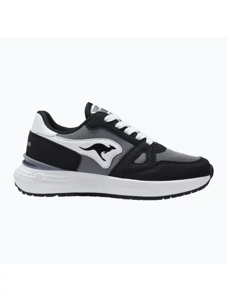 Buty dziecięce KangaROOS K-Sneak Jay jet black/steel grey czarne