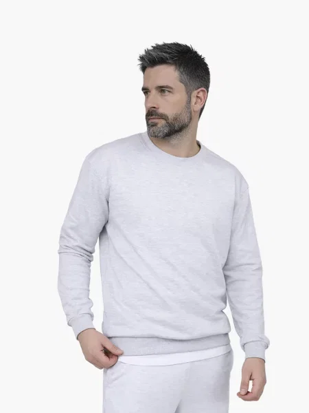 Світшот YUKI світло-сірий бавовна/поліестер сірий