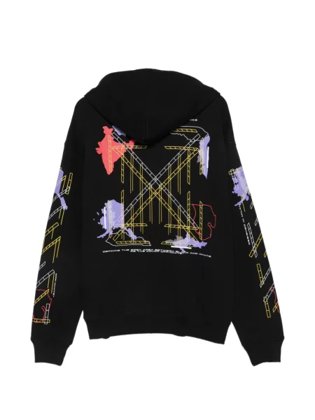 Hanorac cu glugă Off-white cu imagine alb