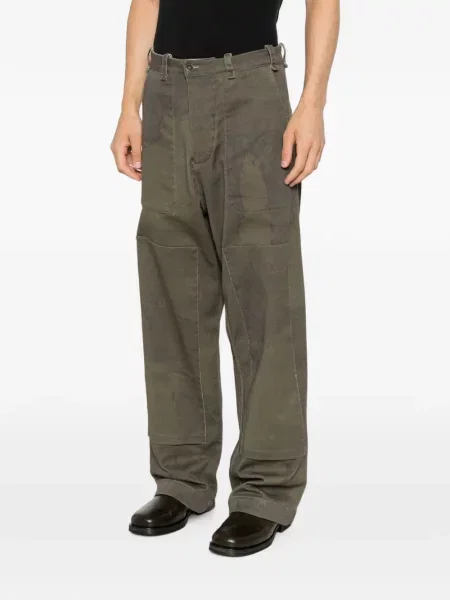 Pantaloni Masnada zdrențuiți verde