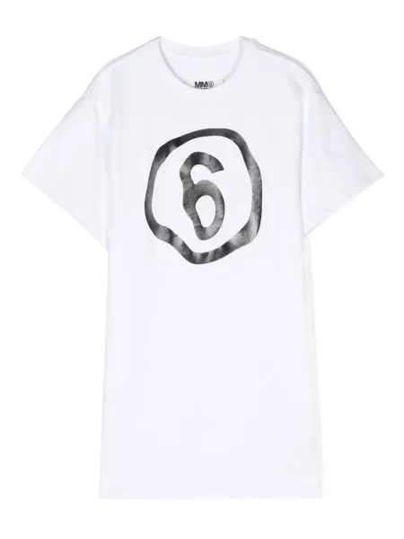 Dětské košilové šaty Mm6 Maison Margiela bílé