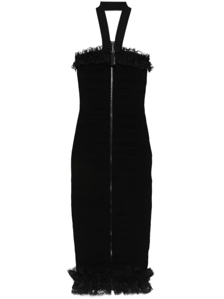 Rochie midi Self-portrait tricotate până la genunchi de costum negru